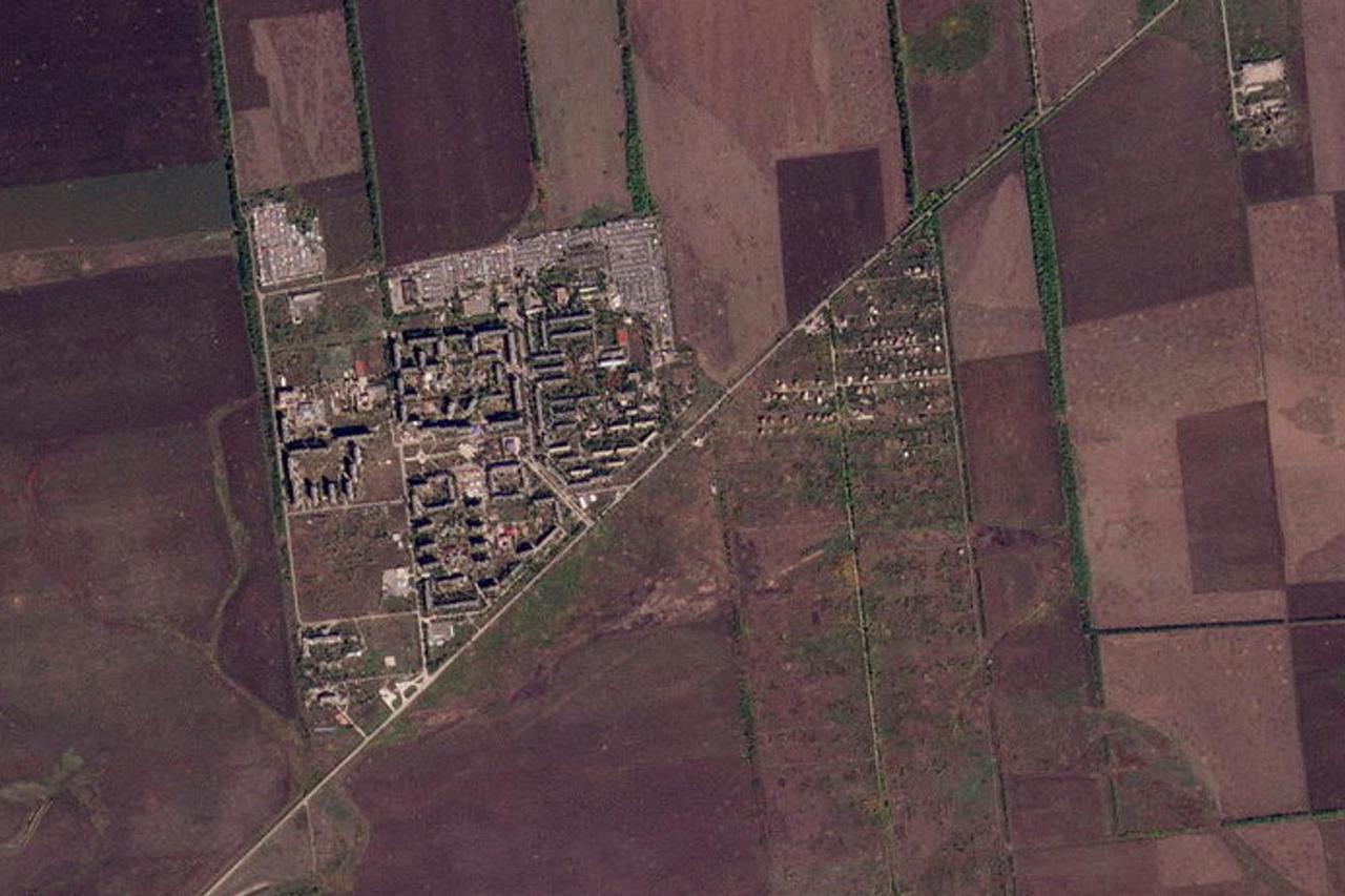 A satellite view of Vuhledar