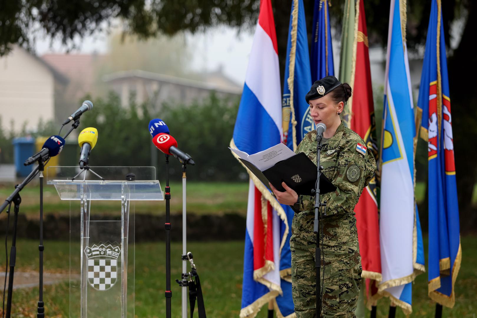 08.11.2024., Gospic - Predsjednik Republike i vrhovni zapovjednik Oruzanih snaga Republike Hrvatske Zoran Milanovic sudjelovao je na obiljezavanju 32. obljetnice ustrojavanja 9. gardijske brigade „Vukovi“ i Dana Motorizirane bojne „Vukovi“ Gardijske mehanizirane brigade Photo: Sime Zelic/PIXSELL