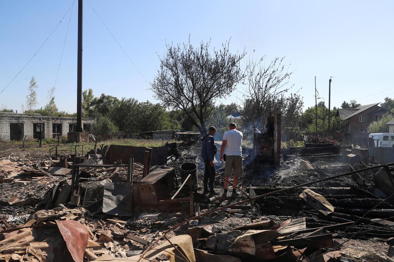 Aftermath of a Russian military strike in Sumy region