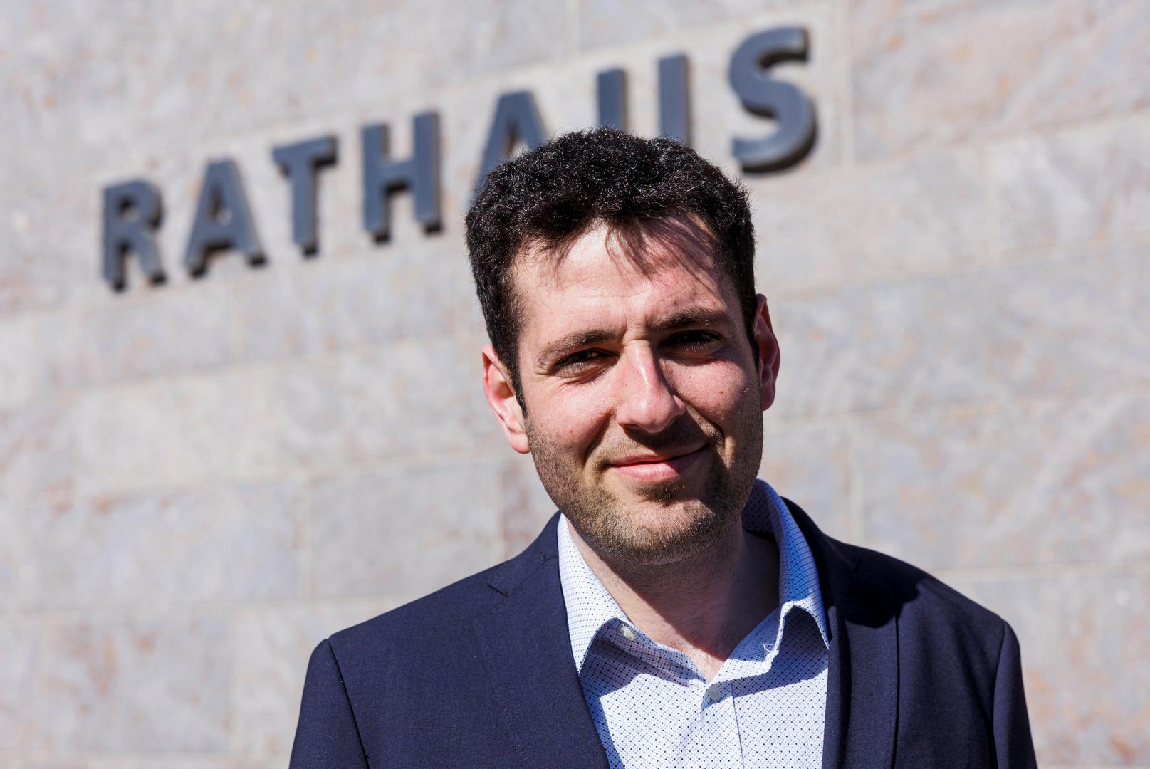 Syrian born Ryyan Alshebl, Ostelsheim mayor-designate, poses near Stuttgart in Ostelsheim, Germany, April 4, 2023. Alshebl fled from his hometown in Syria to Europe via the Mediterranean Sea in 2015 and came to the northern Black Forest. REUTERS/Lukas Barth Photo: Lukas Barth/REUTERS