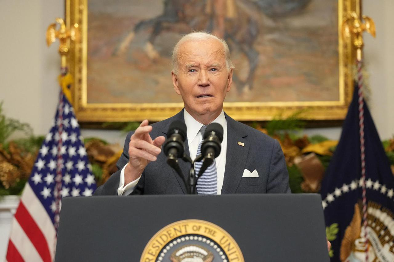 U.S. President Biden speaks after Syrian rebels announced that they have ousted Syria's Bashar al-Assad, in Washington