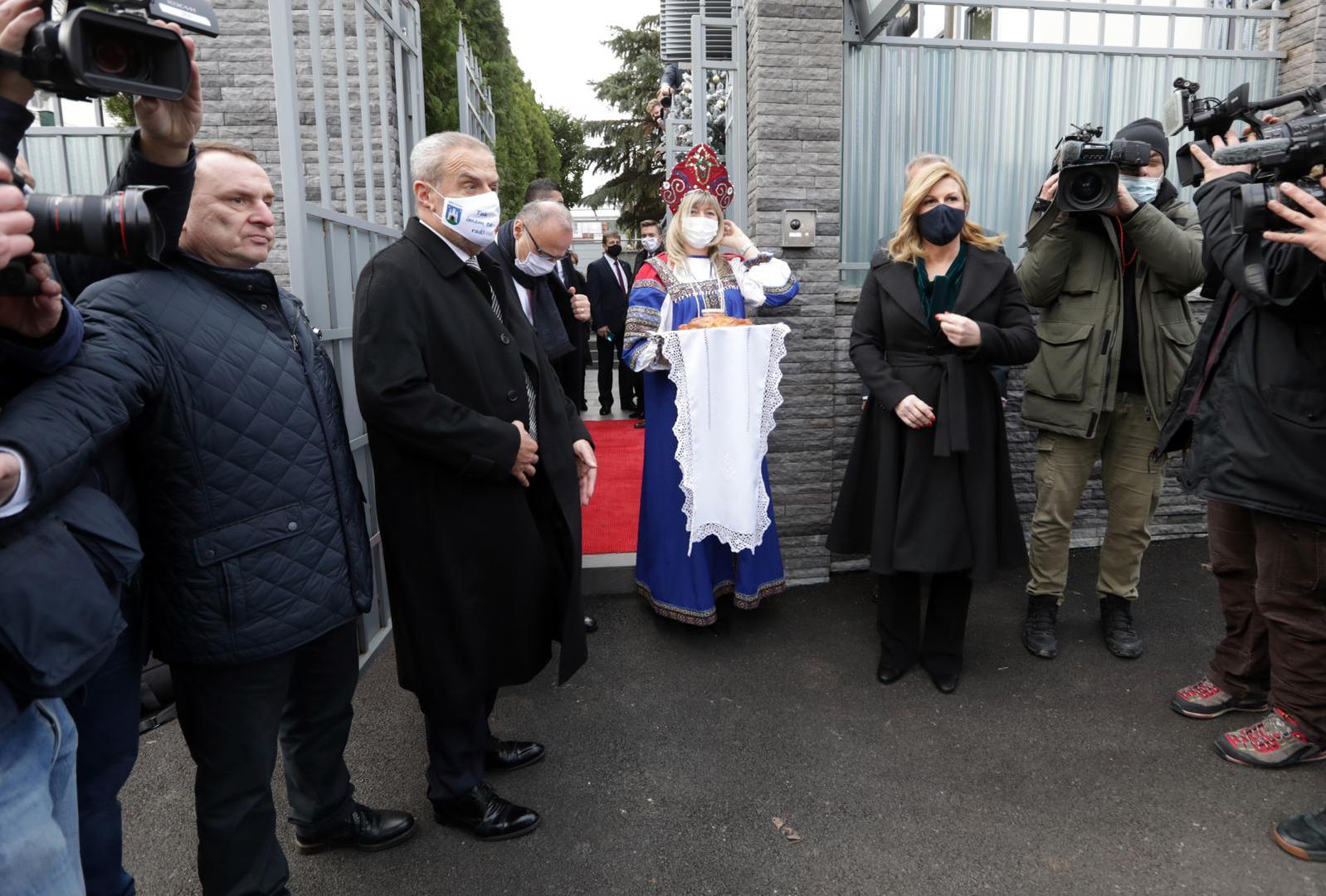 16.12.2020. Zagreb -  Ministar vanjskih poslova Ruske Federacije Sergej Lavrov na svecanom otvorenju nove zgrade Veleposlanstva Ruske Federacije,Kolinda Grabar Kitarovic , Milan Bandic

Photo: Robert Anic/PIXSELL