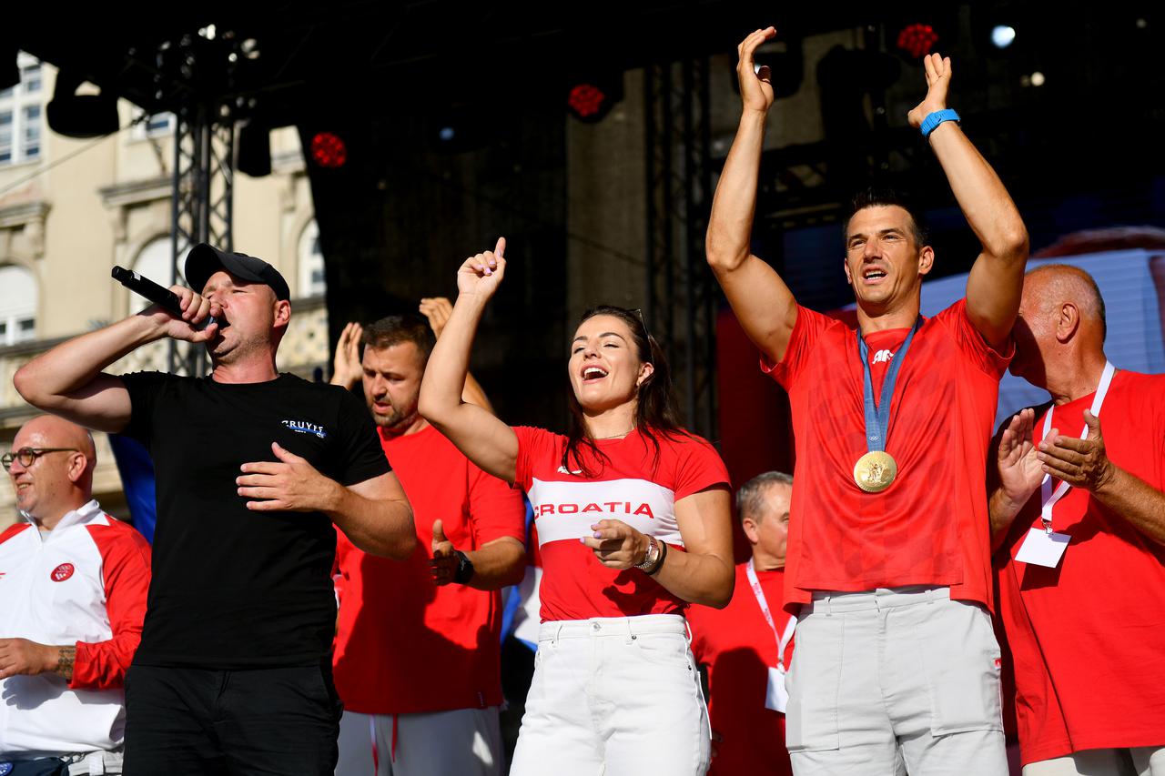 Zagreb: Doček hrvatskih olimpijaca na Trgu bana Jelačića