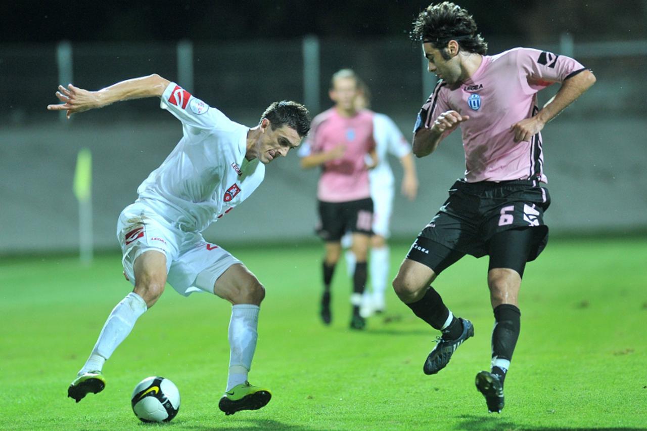 \'sport 14.08.2009. Zagreb, Kranjceviceva - 4. kolo Prva Hrvatska Nogometna liga  (1.HNL). Nogometna utakmica izmedju NK Zagreb i NK Lokomotiva.Ivan Krstanovic, Tomislav Puljic. Photo:Antonio Bronic/V