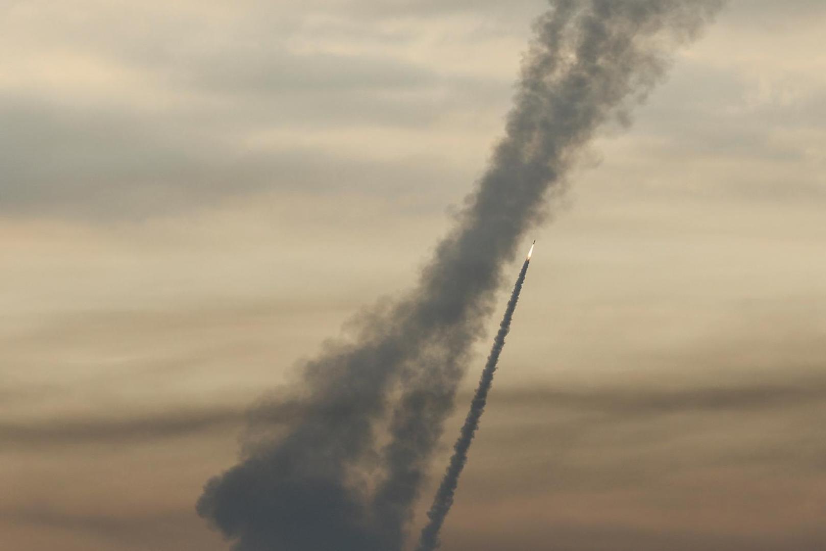 Rockets are fired by Palestinian militants into Israel, in Gaza October 7, 2023. REUTERS/Ibraheem Abu Mustafa Photo: IBRAHEEM ABU MUSTAFA/REUTERS