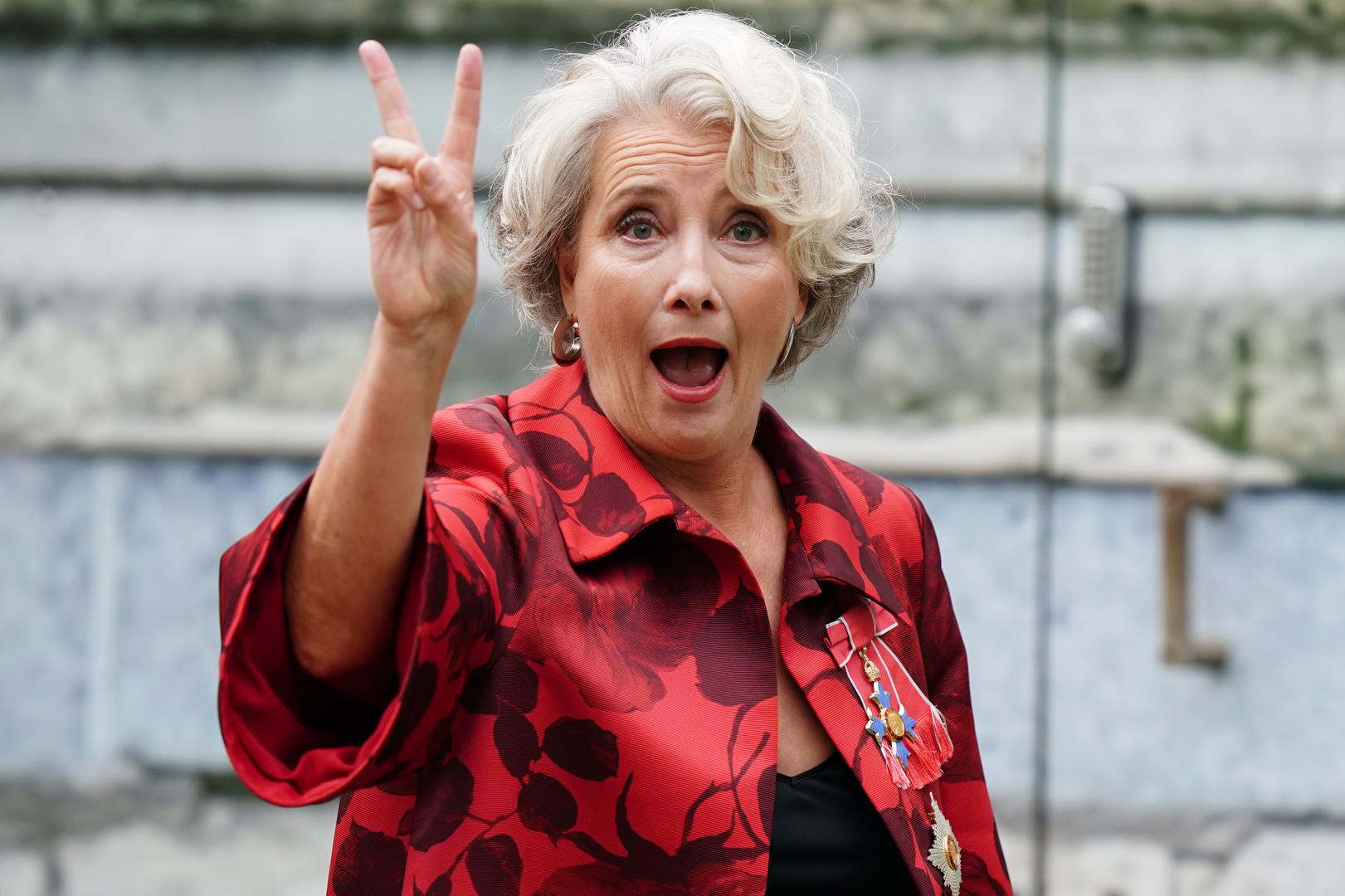 Dame Emma Thompson arriving ahead of the coronation ceremony of King Charles III and Queen Camilla at Westminster Abbey, London. Picture date: Saturday May 6, 2023. Photo: Jane Barlow/PRESS ASSOCIATION