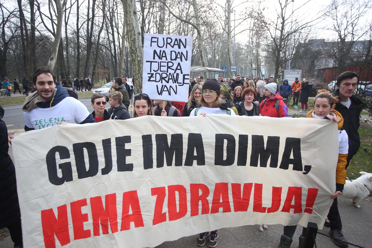 Zagreb: Građanska inicijativa Stop Spalionici Rebro organizirala prosvjed protiv izgradnje spalionice