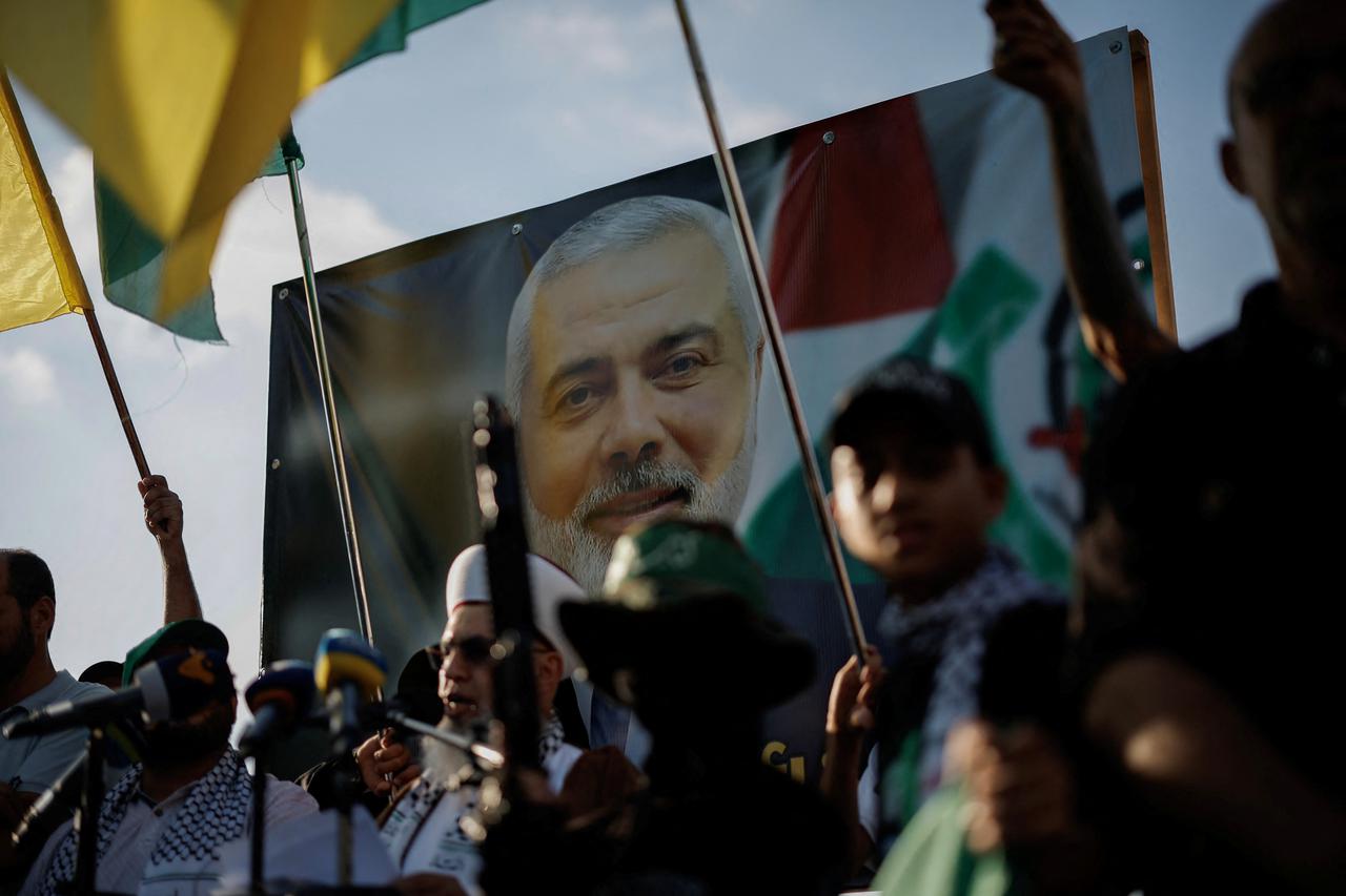 Protest against the assassination of Hamas leader Ismail Haniyeh, in Sidon