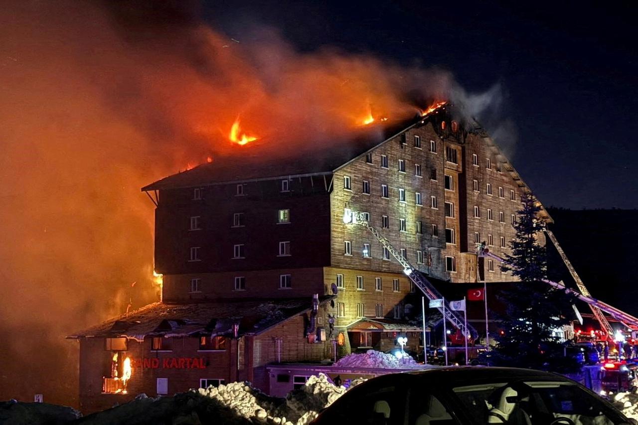 Ski resort hotel fire in Turkey