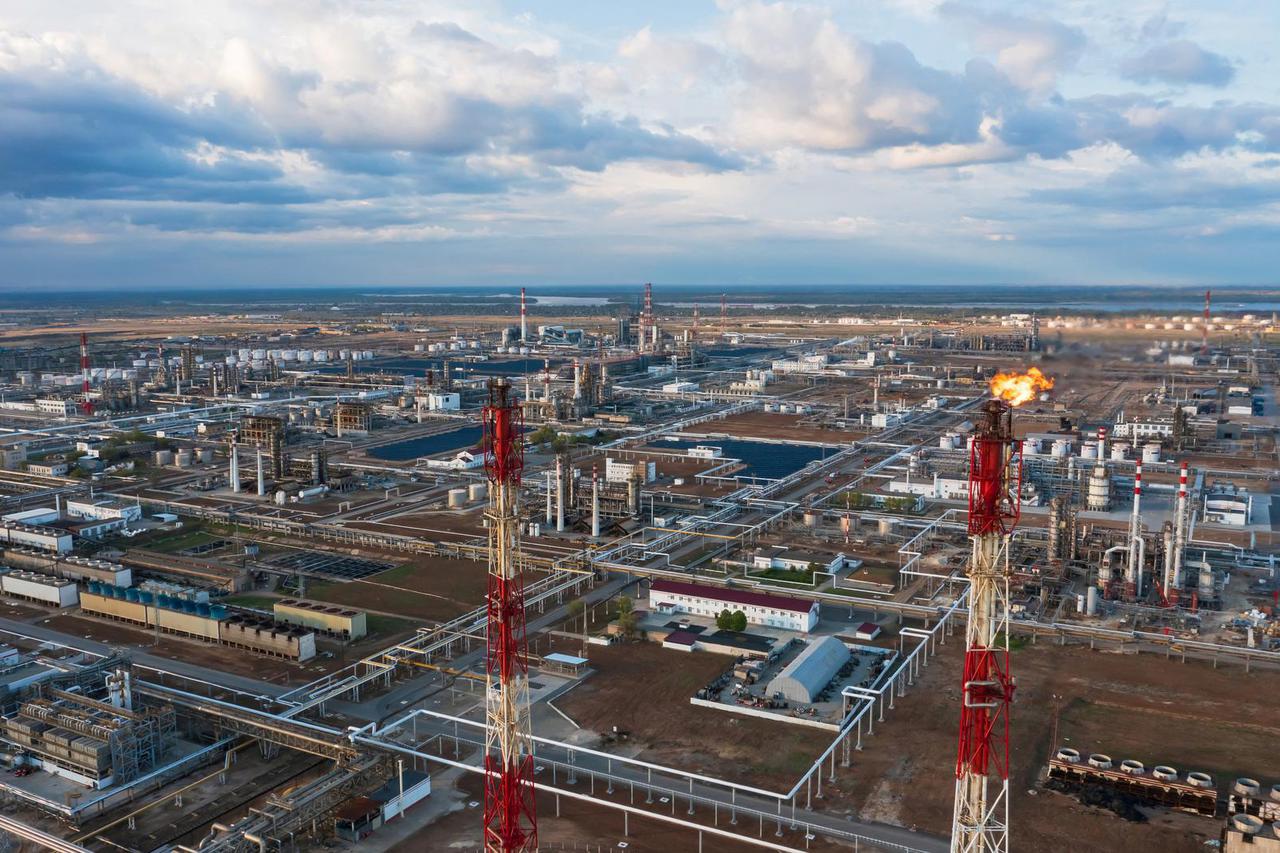 FILE PHOTO: A general view shows the oil refinery of the Lukoil company in Volgograd