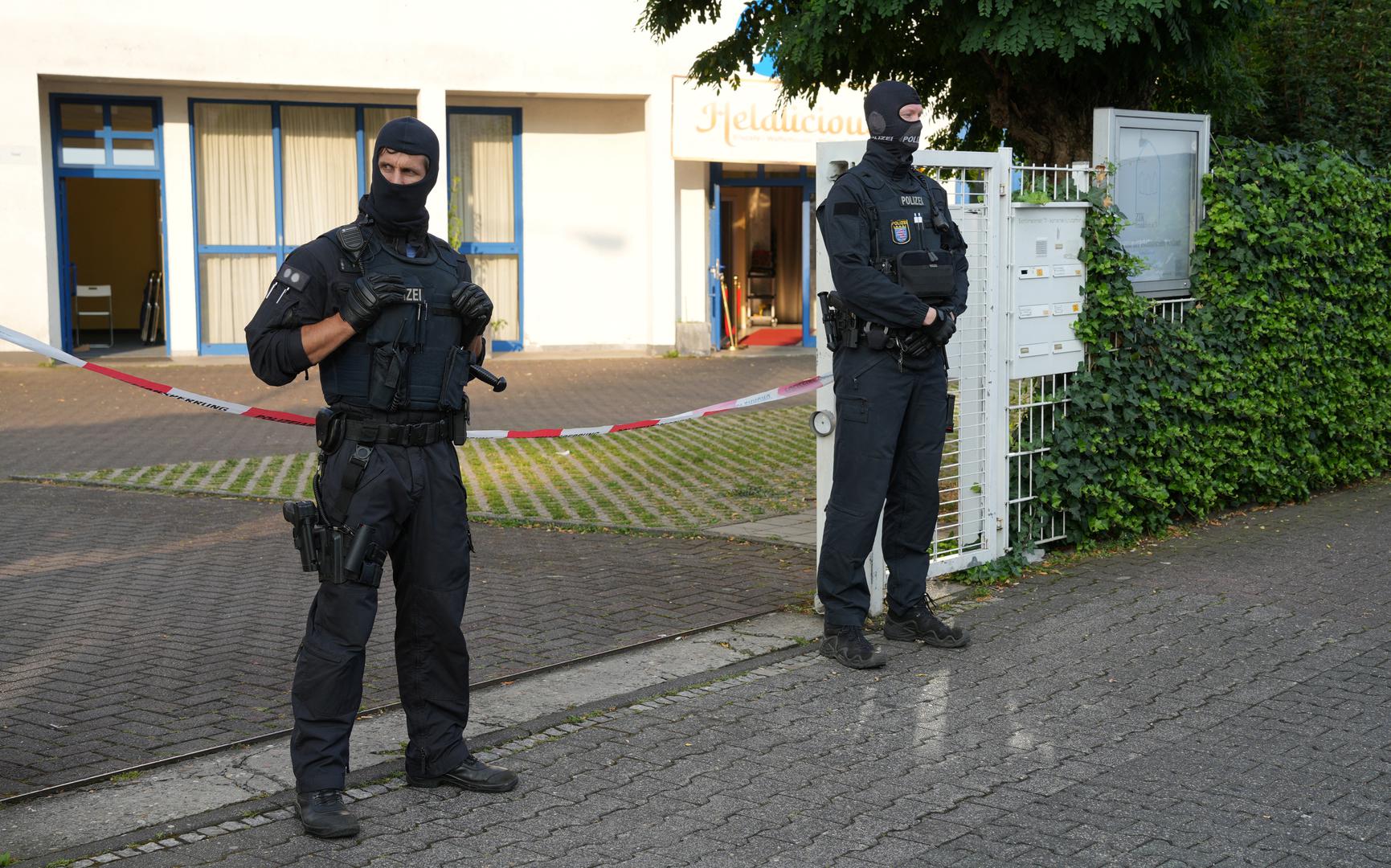 Police secures the area at the "Zentrum der islamischen Kultur Frankfurt e.V." after Germany's interior ministry has banned the Islamic Centre Hamburg (IZH) association and its subsidiary organizations, saying it pursues radical Islamist goals in Frankfurt, Germany, July 24, 2024.    REUTERS/Maximilian Schwarz Photo: MAXIMILIAN SCHWARZ/REUTERS