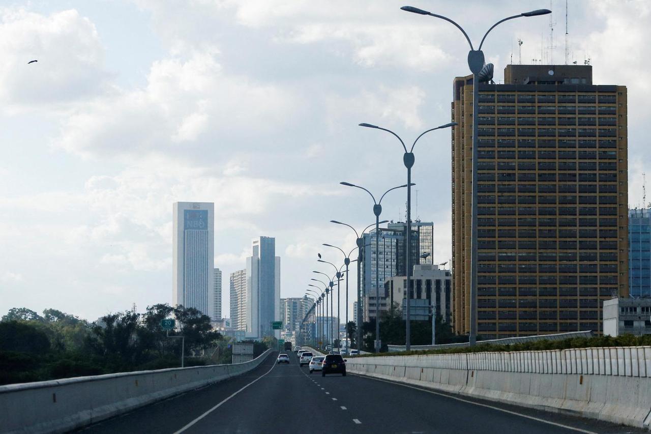 FILE PHOTO: A view shows the cityscape on the Nairobi Expressway undertaken by the China Road and Bridge Corporation along Uhuru highway in Nairobi