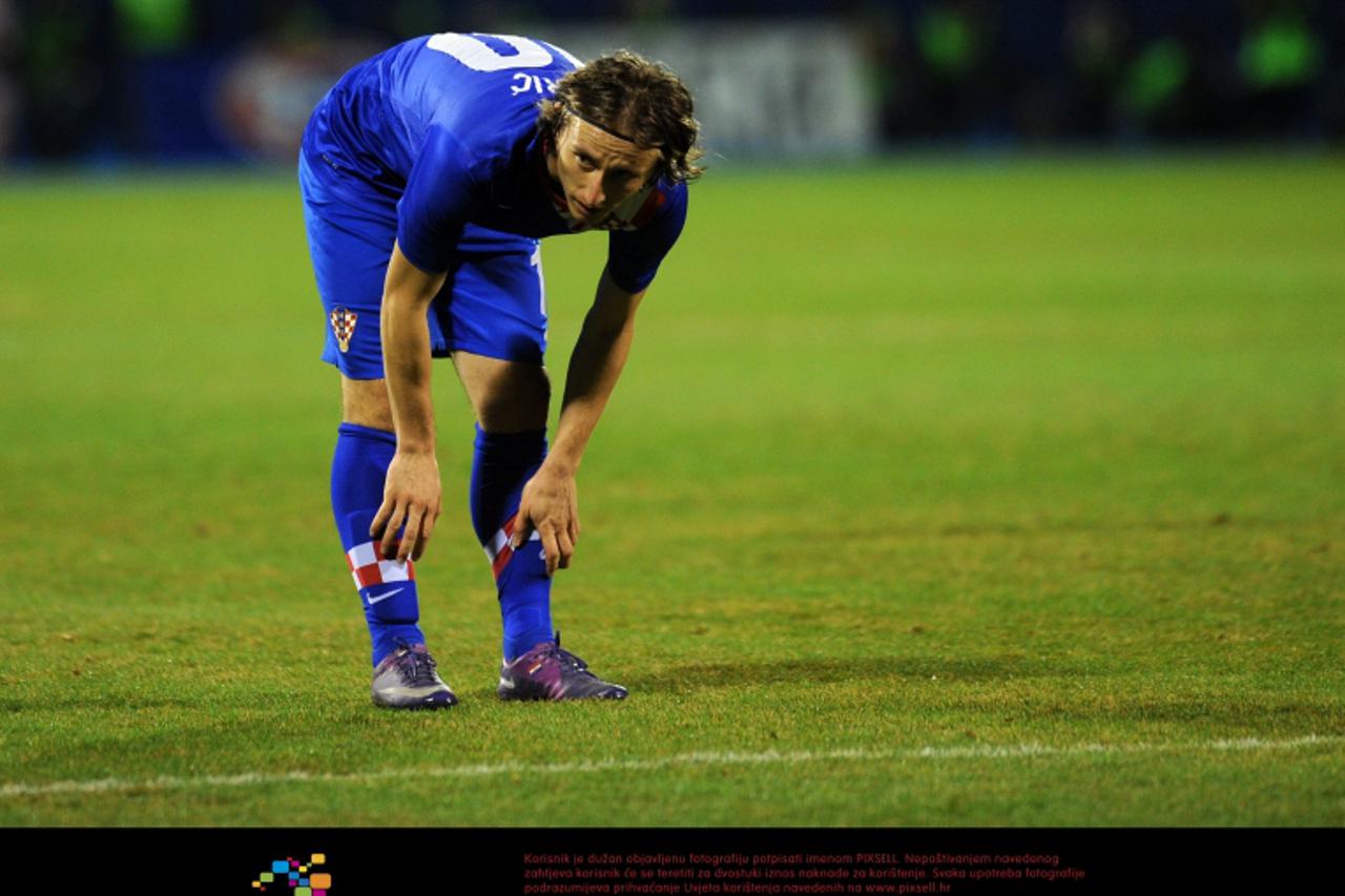 '29.02.2012., Stadion Maksimir, Zagreb - Prijateljska utakmica izmedju reprezentacija Hrvatske i Svedske. Luka Modric.   Photo: Daniel Kasap/PIXSELL'