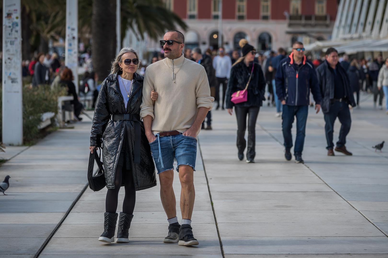 03.03.2024., Split - Suncano i toplo poslijepodne na splitskoj Rivi. Photo: Zvonimir Barisin/PIXSELL