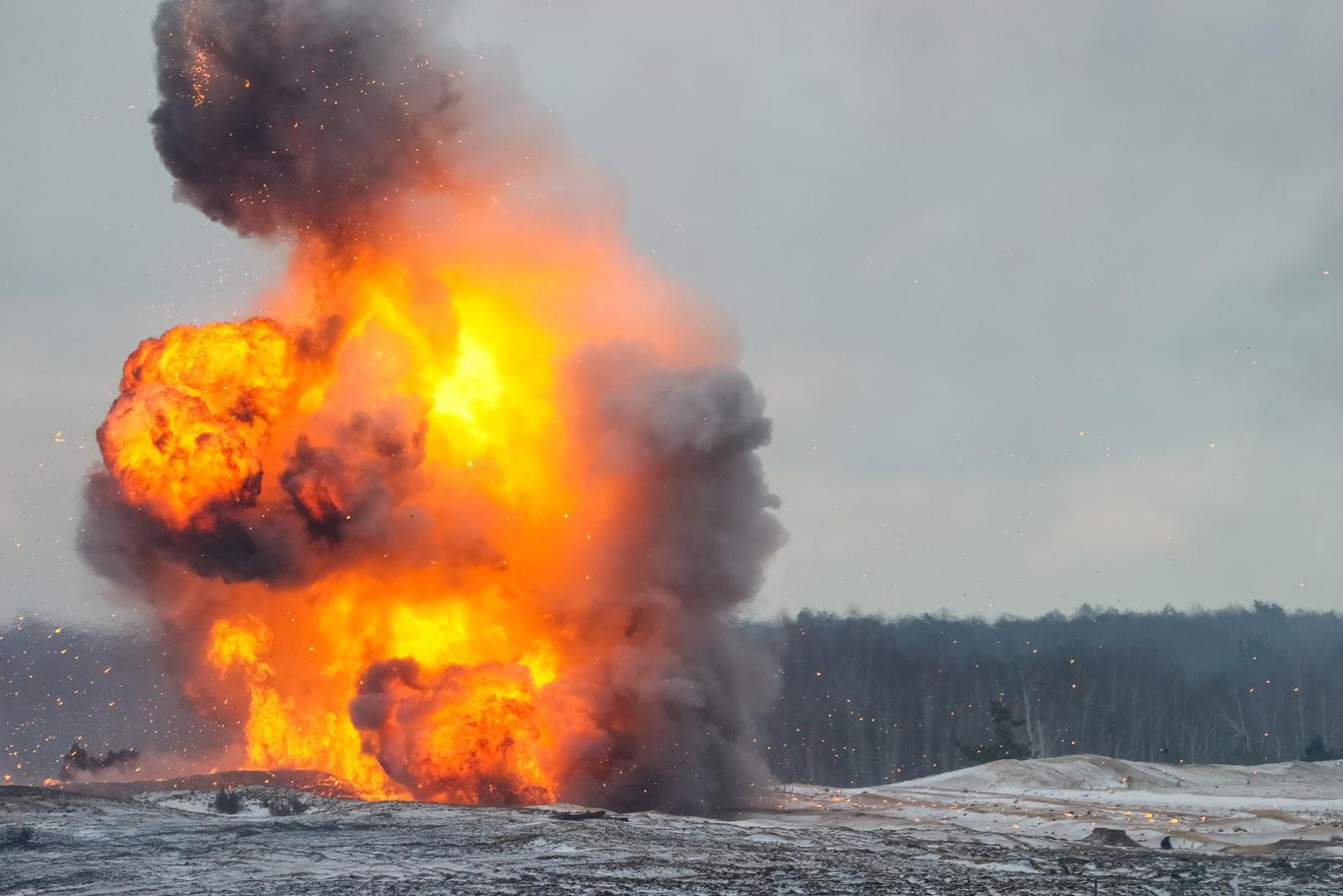 BREST REGION, BELARUS - FEBRUARY 3, 2022: An exercise to test response forces of the Union State of Russia and Belarus is held at Brestsky firing range. Combined arms, paratrooper, artillery and air force units have completed field firing. Gavriil Grigorov/TASS Photo via Newscom Photo: Gavriil Grigorov/NEWSCOM