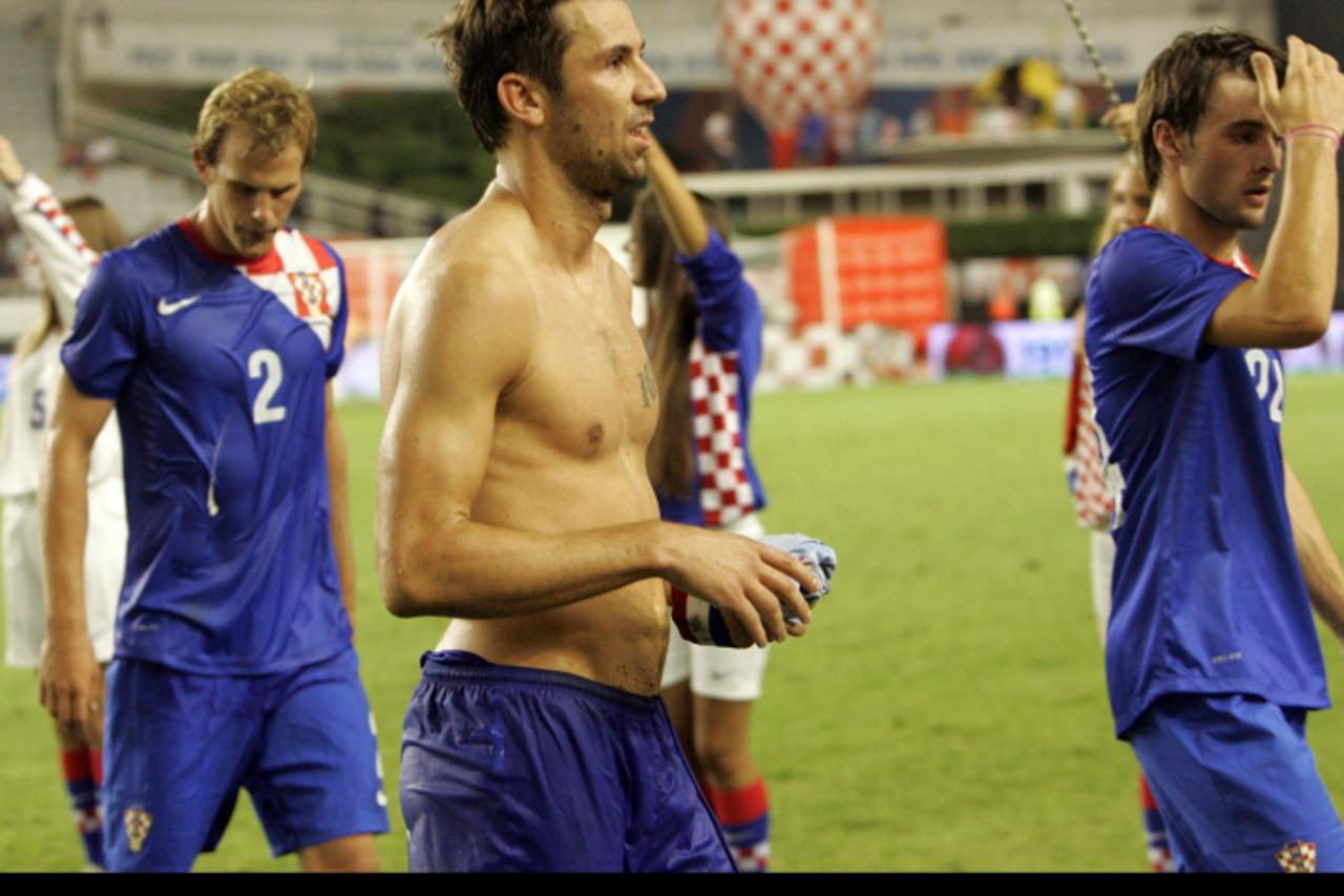 '15.08.20125., Split - Nogomet, Hrvatska - Svicarska. Prijateljska utakmica povodom jubilarne proslave 100 godina HNS-a. Zavrsetak utakmice. Darijo Srna.  Photo: Ivo Cagalj/PIXSELL'