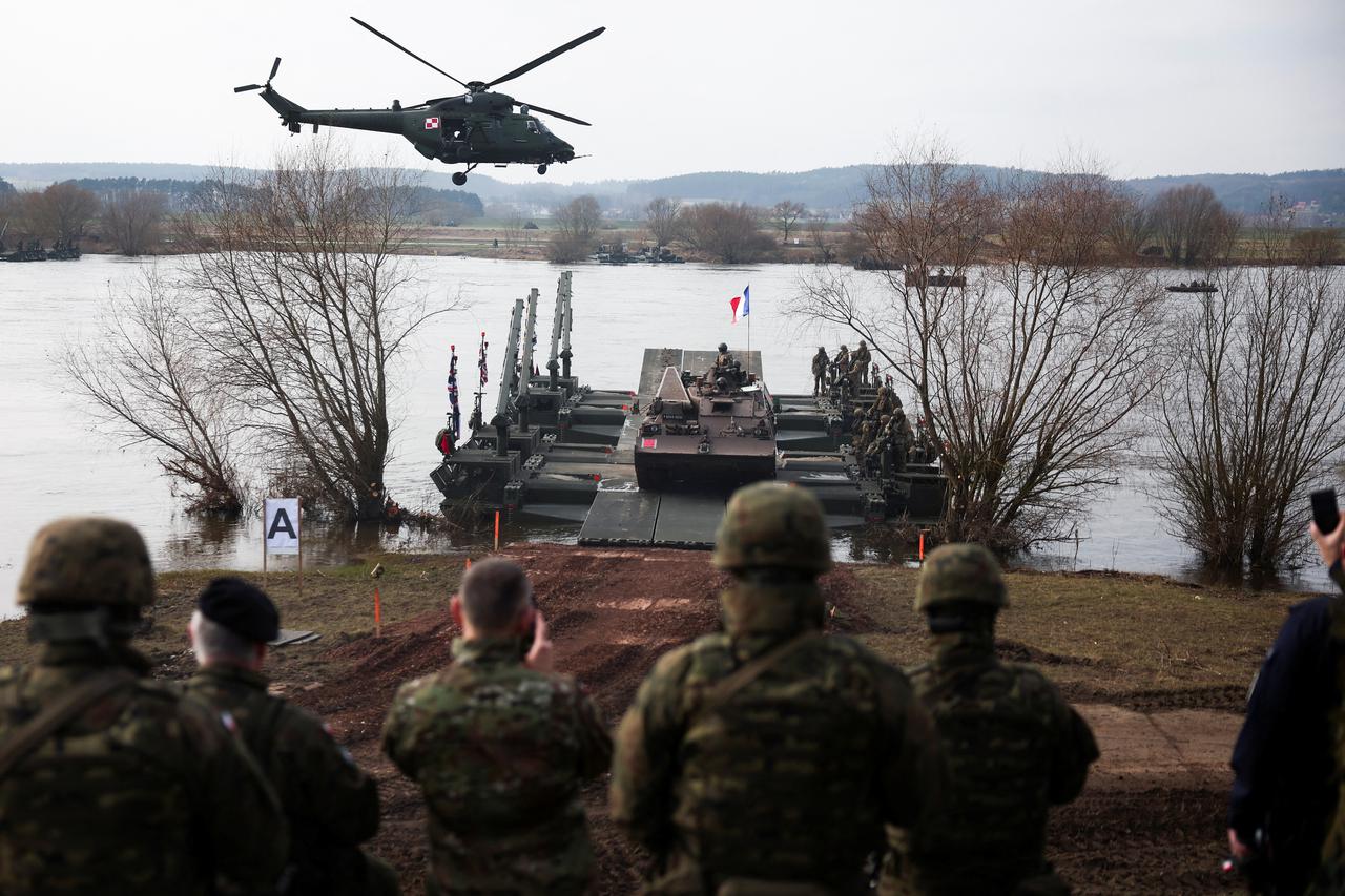 Wet gap crossing at NATO Dragon-24, part of the Steadfast Defender 2024, exercise in Korzeniewo