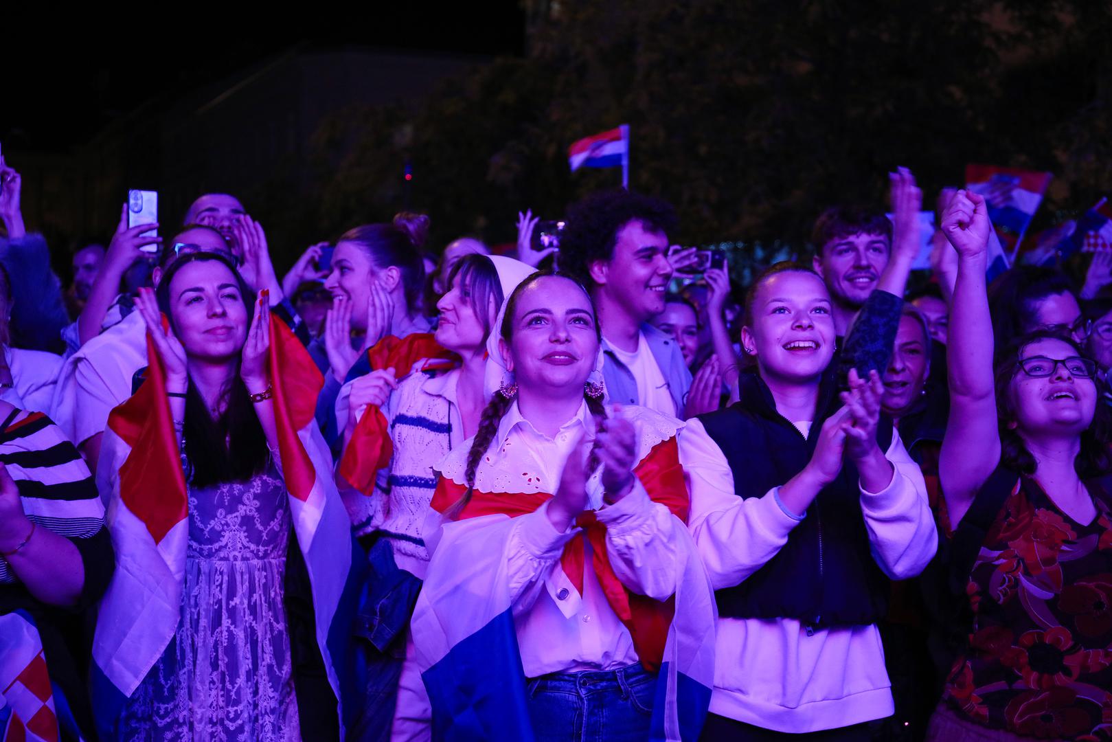 Zagreb: Gledanje finalne večeri Eurosonga na Europskom trgu