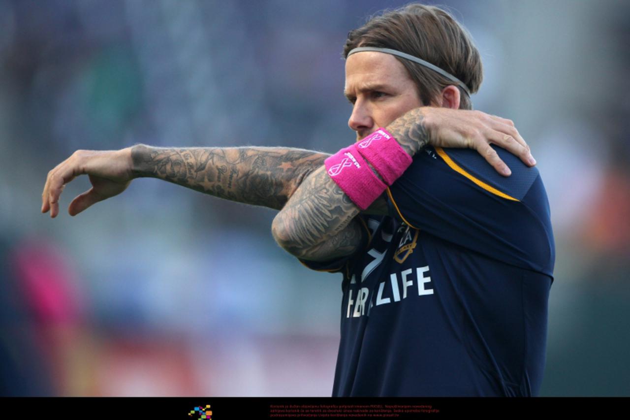 'David Beckham at the MLS soccer game between LA Galaxy and Chivas USA. Los Angeles, October 16, 2011. Photo by Lionel Hahn/AbacaUsa.com Photo: Press Association/Pixsell'