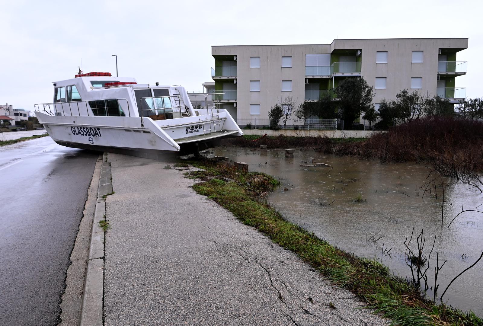 11.03.2024., Zadar - Posljedice jakjon nevremena i kise koja je pala 164 litre po cetvornom metru. Photo: Dino Stanin/PIXSELL