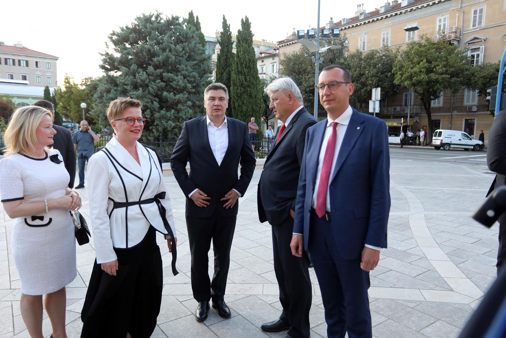 12.06.2023., Rijeka - Svecana sjednica Gradskog vijeca Grada Rijeke odrzana je u Hrvatskom narodnom kazalistu Ivan pl Zajc povodom proslave Dana grada i blagdana svetog Vida. predsjednik RH Zoran Milanovic, zupan Primorsko-goranske zupanije Zlatko Komadina, gradonacelnik Rijeke Marko Filipovic Photo: Goran Kovacic/PIXSELL