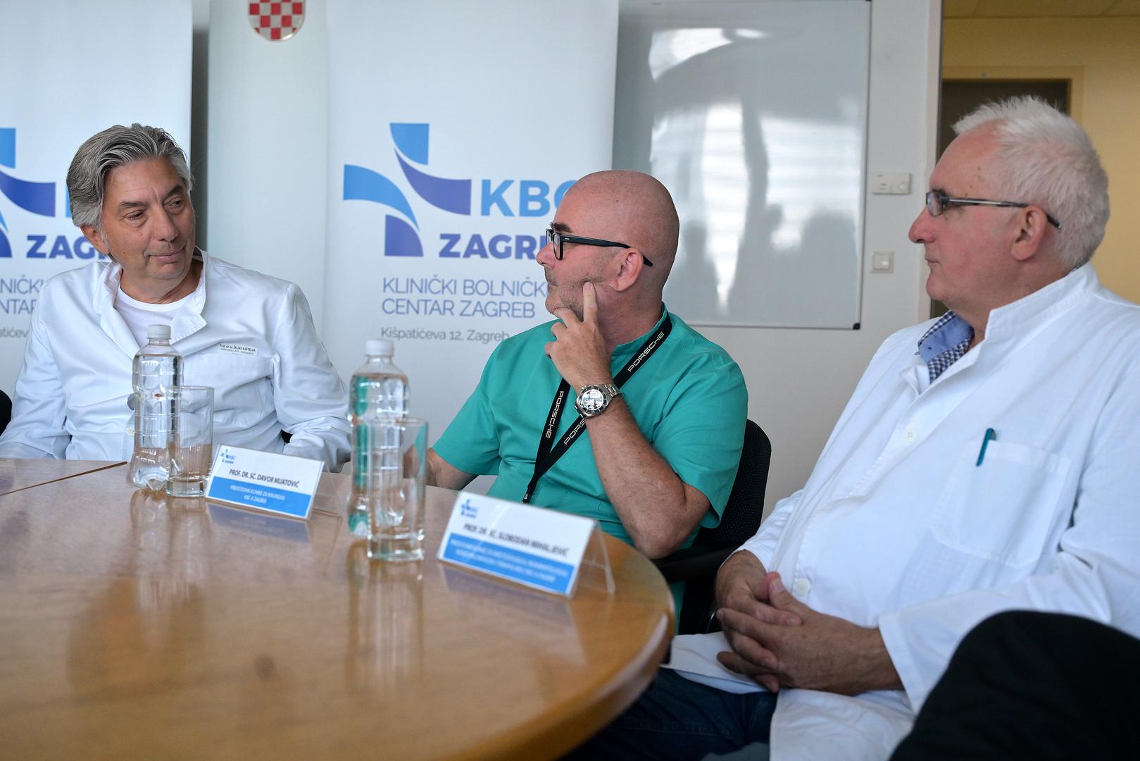 10.09.2024., Zagreb - U povodu provedenih multiorganskih transplantacija u KBC-u Zagreb, odrzala se konferencija za medije. predstojnik Klinike za urologiju KBC-a Zagreb Zeljko Kastelan, predstojnik Zavoda za plasticno-rekonstruktivnu kirurgiju i kirurgiju dojke Davor Mijatovic, predstojnik Klinike za anesteziologiju, reanimatologiju i intenzivnu medicinu i terapiju boli Slobodan Mihaljevic Photo: Sandra Simunovic/PIXSELL