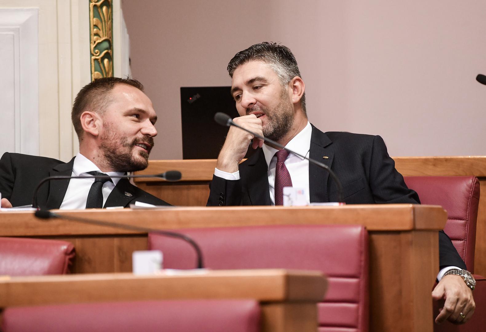 22.07.2023., Zagreb - Drugi dan izvanredne sjednica Sabora na temu plinske afere u HEP-u. Kresimir Ackar, Mato Frankovic Photo: Josip Regovic/PIXSELL