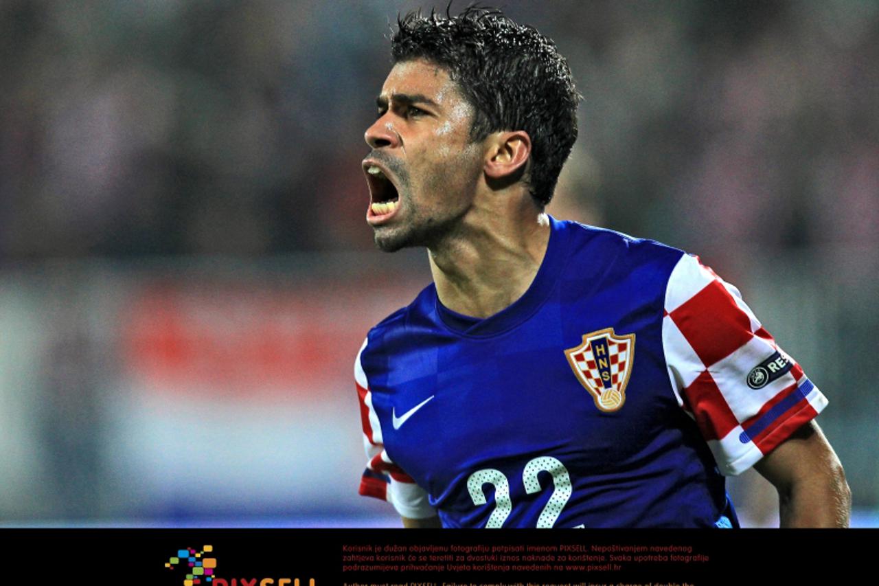 '11.10.2011., stadion Kantrida, Rijeka - Kvalifikacije za EP u nogometu 2012., skupina F, Hrvatska - Latvija. Eduardo da Silva. Photo: Antonio Bronic/PIXSELL'