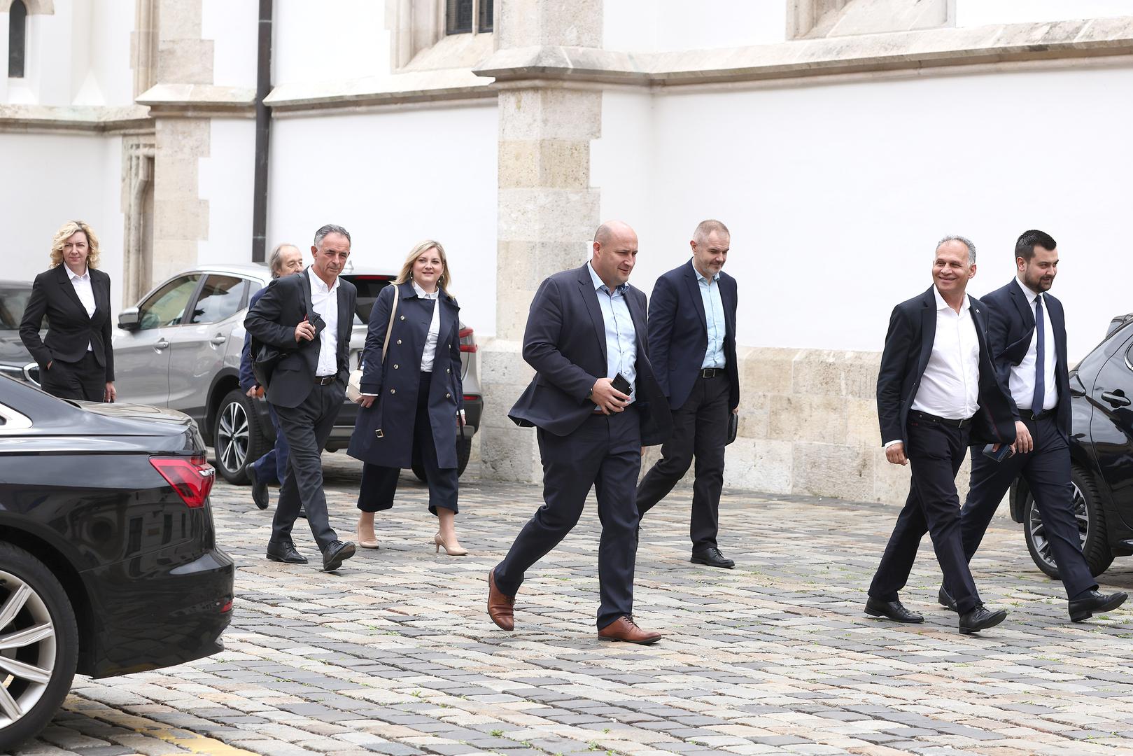 07.05.2024., Zagreb - Zastupnici nacionalnih manjina dolaze u Banske dvore na pregovore s HDZ-om o formiranju vecine.  Photo: Patrik Macek/PIXSELL