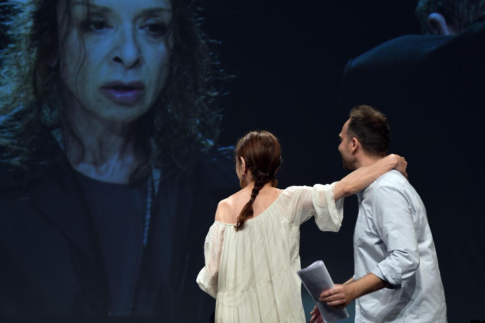 26.06.2021., Zagreb- Svecana dodjela nagrada na 45.  Danima satire Fadila Hadzica. Nagrada za najbolju zensku ulogu, Doris Saric Kukuljica.
Photo: Sandra Simunovic/PIXSELL