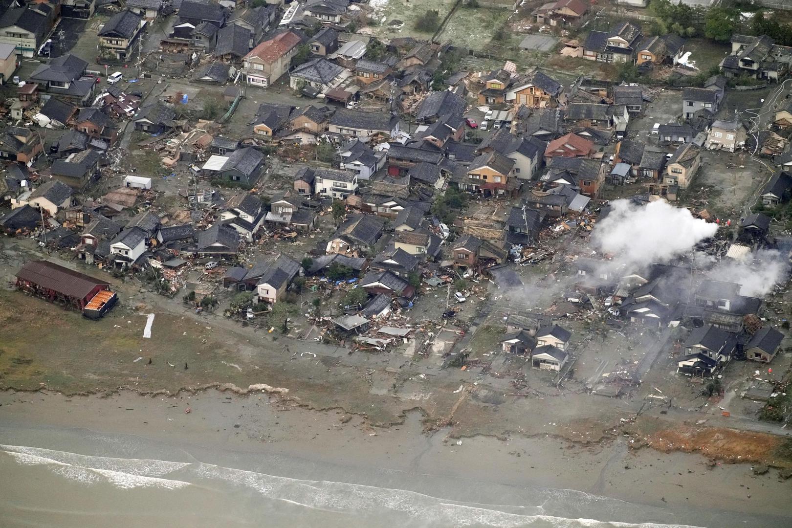 Tsunami devastated residential area is seen in Suzu, Ishikawa prefecture, Japan January 2, 2024, in this photo released by Kyodo. Mandatory credit Kyodo/via REUTERS   ATTENTION EDITORS - THIS IMAGE HAS BEEN SUPPLIED BY A THIRD PARTY. MANDATORY CREDIT. JAPAN OUT. NO COMMERCIAL OR EDITORIAL SALES IN JAPAN. Photo: KYODO/REUTERS