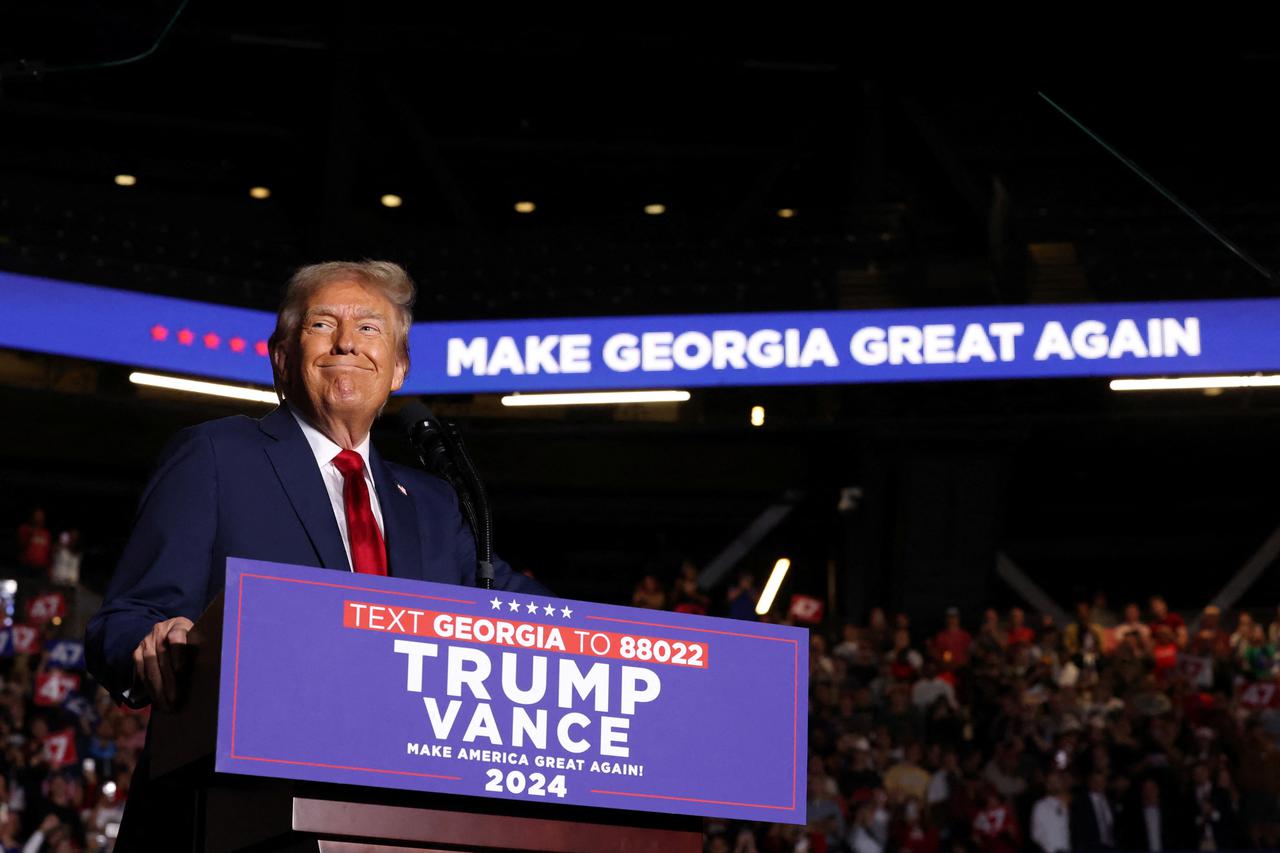 Republican presidential nominee former U.S. President Donald Trump campaigns in Georgia