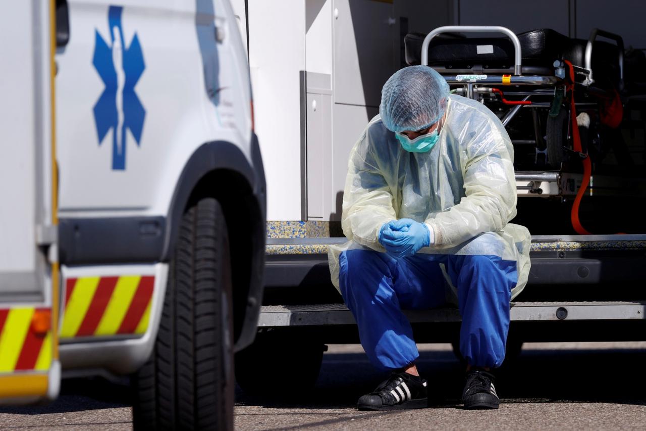 Transfer operation of people infected with coronavirus disease (COVID-19) in Strasbourg