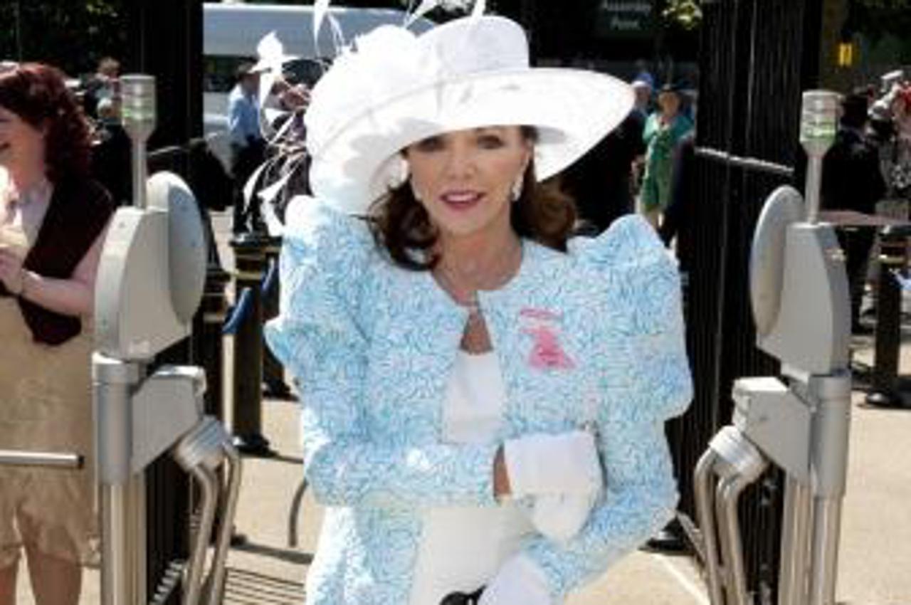 'Joan Collins on ladies day of Royal Ascot held at Ascot racecourse, Berkshire. Photo: Press Association/Pixsell'