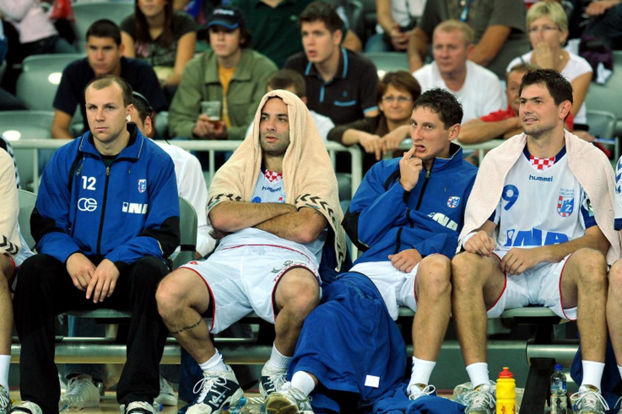 'sport....zagreb.....07.10.2009.  arena zagreb - rukomet, liga parvaka, rk zagreb croatia osiguranje - alingsas / gorazd skof, ivano balic, mirza dzomba, denis spoljaric photo: Marko Lukunic / VLM'