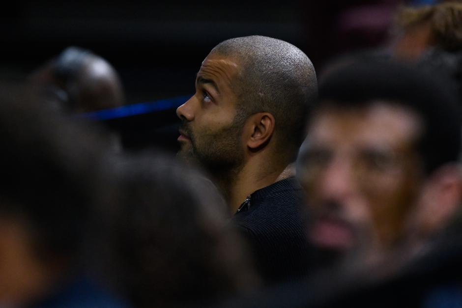 Tony Parker en tribune du tournoi de tennis "Rolex Paris Masters 2022" à Bercy AccorHotels Arena à Paris