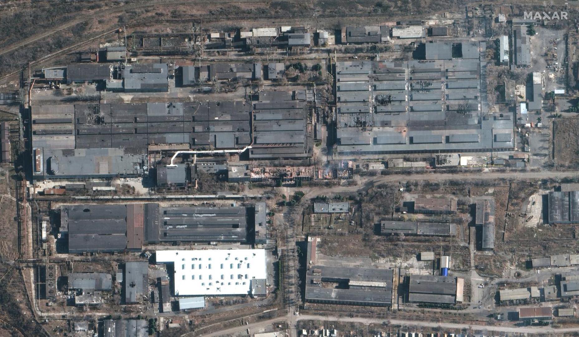 A satellite image shows a view of industrial facilities, amid Russia's attack on Ukraine, in Bakhmut, Ukraine, March 6, 2023. Maxar Technology/Handout via REUTERS ATTENTION EDITORS - THIS IMAGE HAS BEEN SUPPLIED BY A THIRD PARTY. MANDATORY CREDIT. NO RESALES. NO ARCHIVES. DO NOT OBSCURE LOGO. Photo: MAXAR TECHNOLOGY/REUTERS