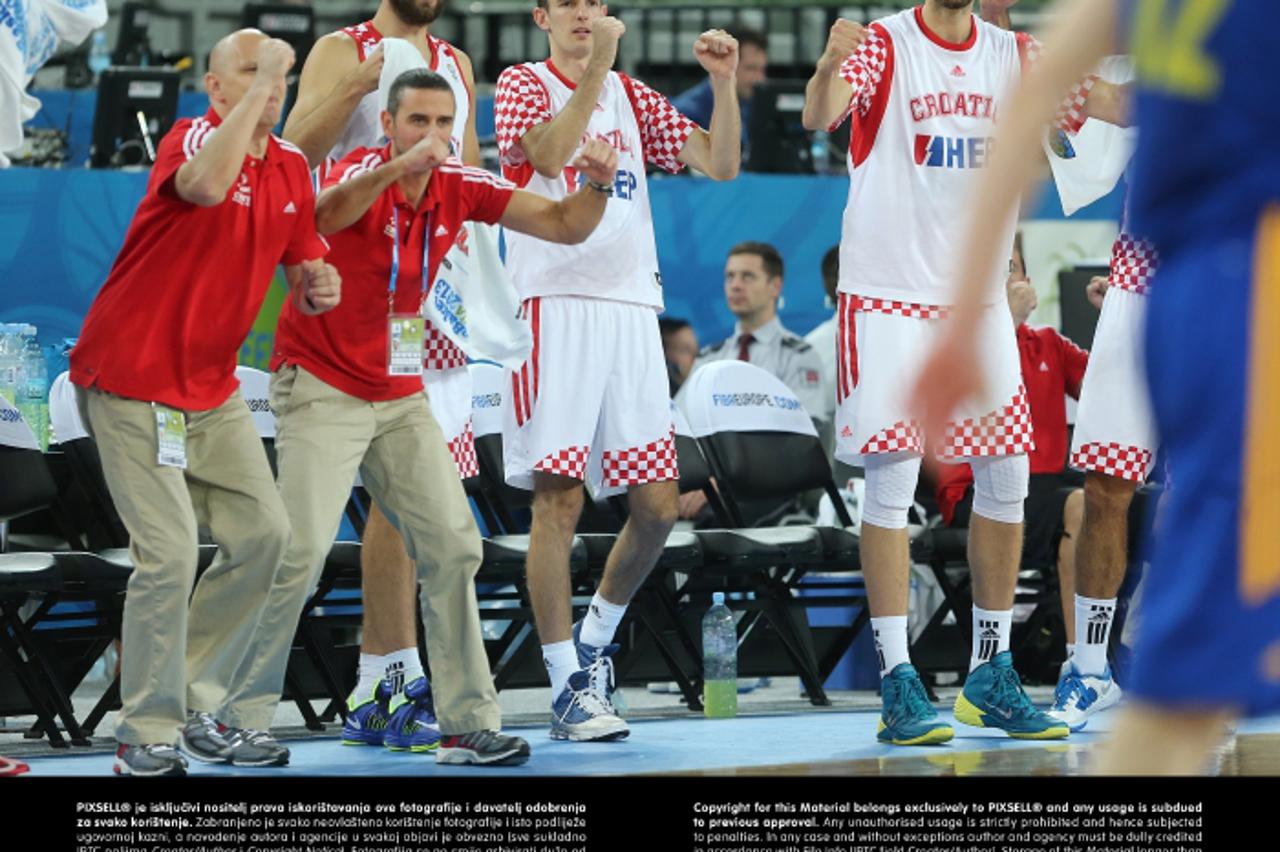 '19.09.2013., Arena Stozice, Ljubljana, Slovenija - Europsko prvenstvo u kosarci Eurobasket Slovenija 2013., cetvrtfinale, Hrvatska - Ukrajina.  Photo: Igor Kralj/PIXSELL'