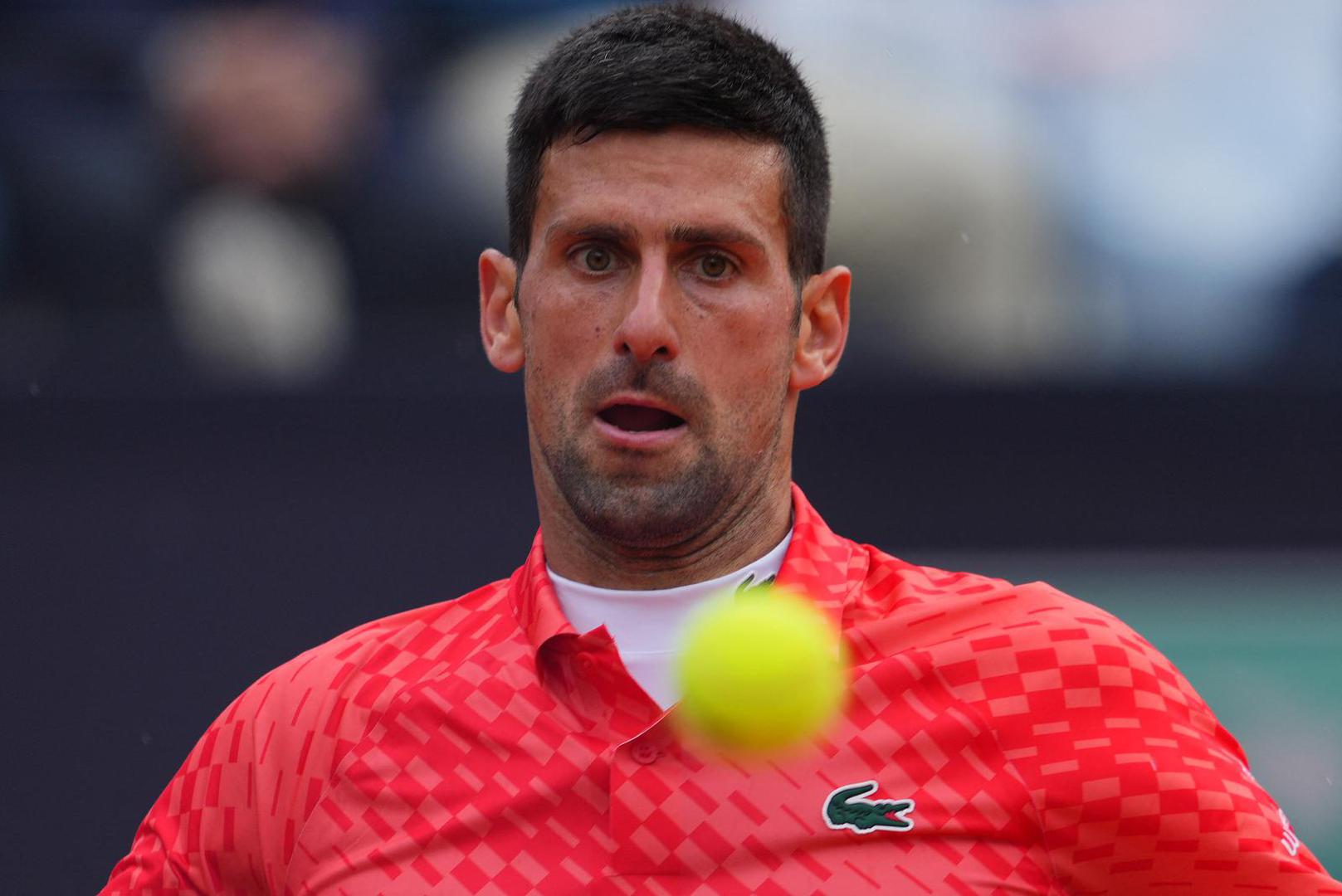 Tennis - Italian Open - Foro Italico, Rome, Italy - May 17, 2023 Serbia's Novak Djokovic reacts during his quarter final match against Denmark's Holger Rune REUTERS/Aleksandra Szmigiel Photo: ALEKSANDRA SZMIGIEL/REUTERS