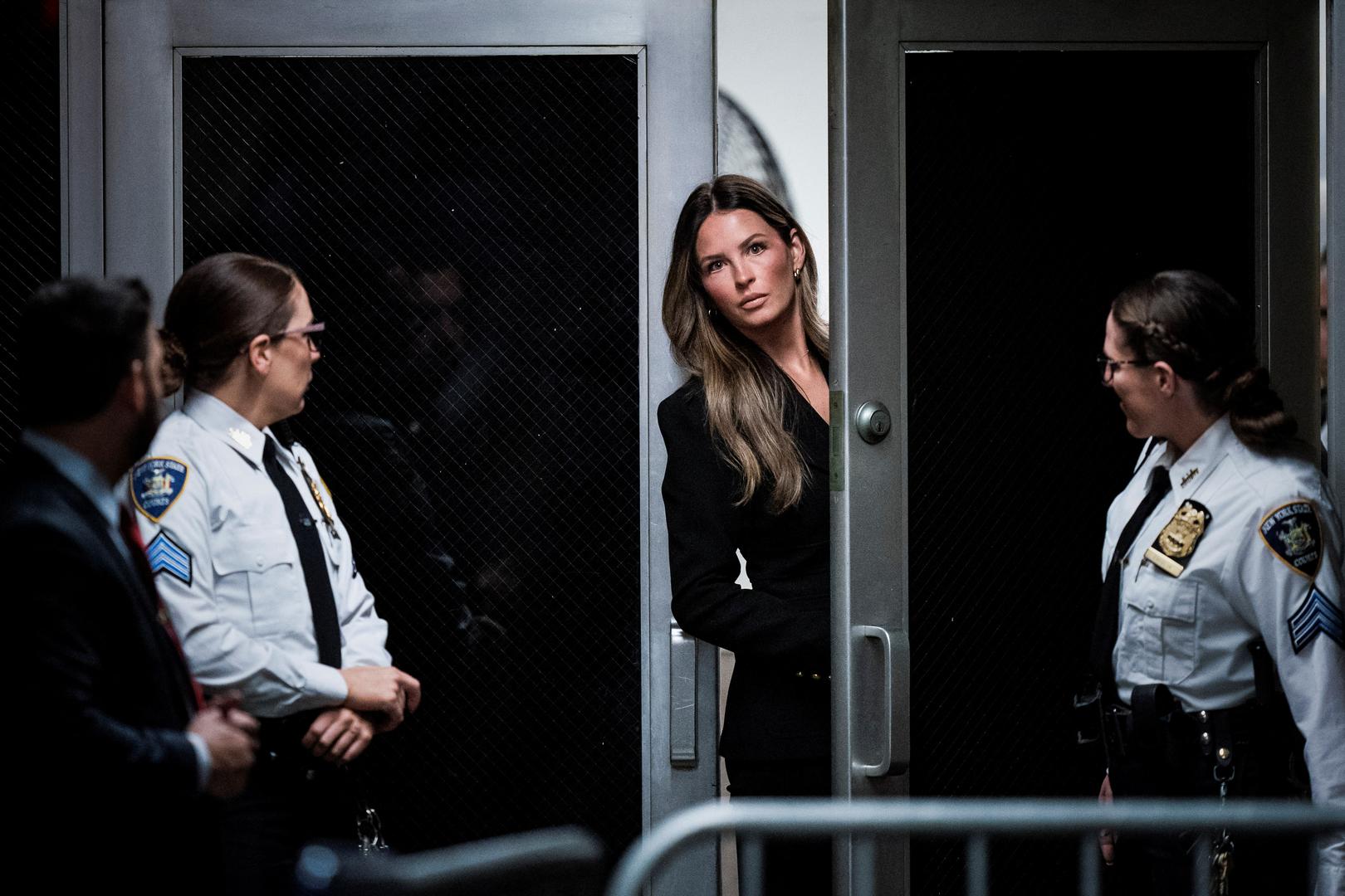 Margo Martin arrives with former U.S. President Donald Trump at Manhattan criminal court ahead of the start of jury selection in New York, NY, U.S. on Monday, April 15, 2024. Trump faces 34 felony counts of falsifying business records as part of an alleged scheme to silence claims of extramarital sexual encounters during his 2016 presidential campaign.  Jabin Botsford/Pool via REUTERS Photo: Jabin Botsford/REUTERS