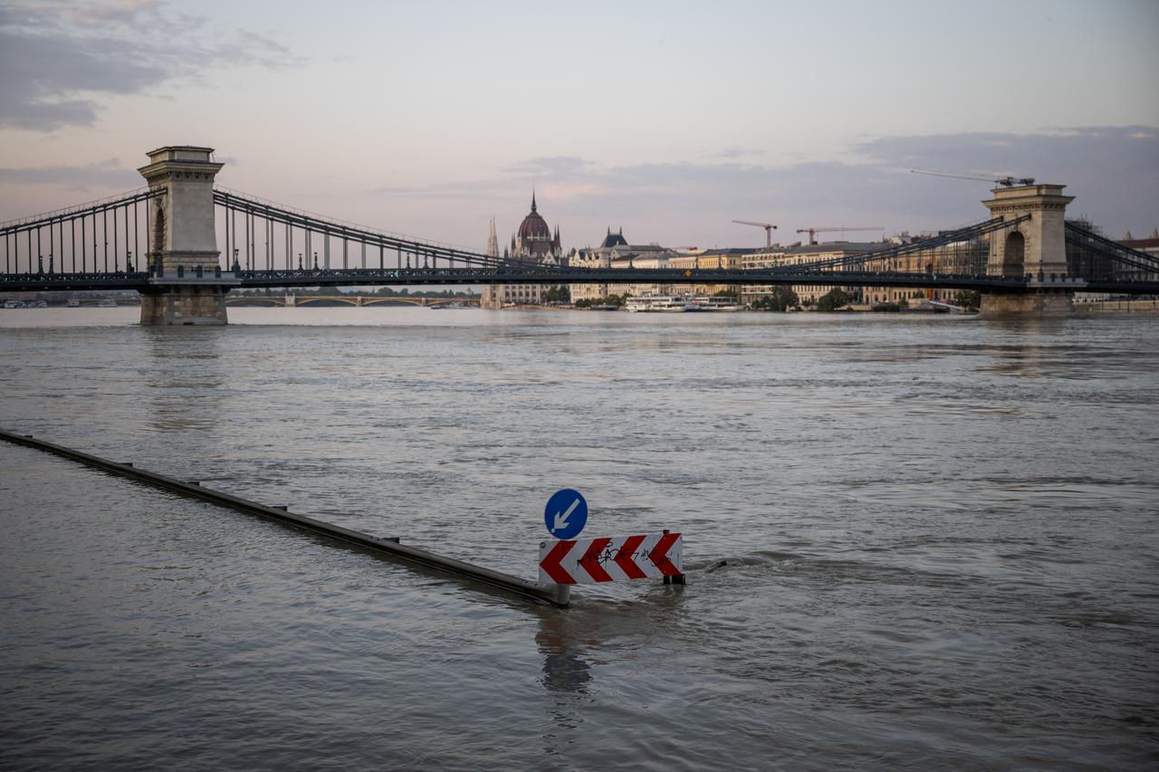 Flooding Danube in Hungary