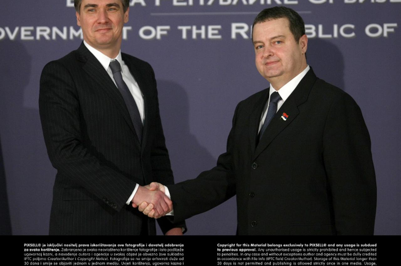 '16.01.2013., Beograd, Srbija -Predsjednik Vlade Republike Hrvatske Zoran Milanovic sastao se s predsjednikom Vlade Republike Srbije i ministrom unutrasnjih poslova Ivicom Dacicem, Photo: Davor Javoro