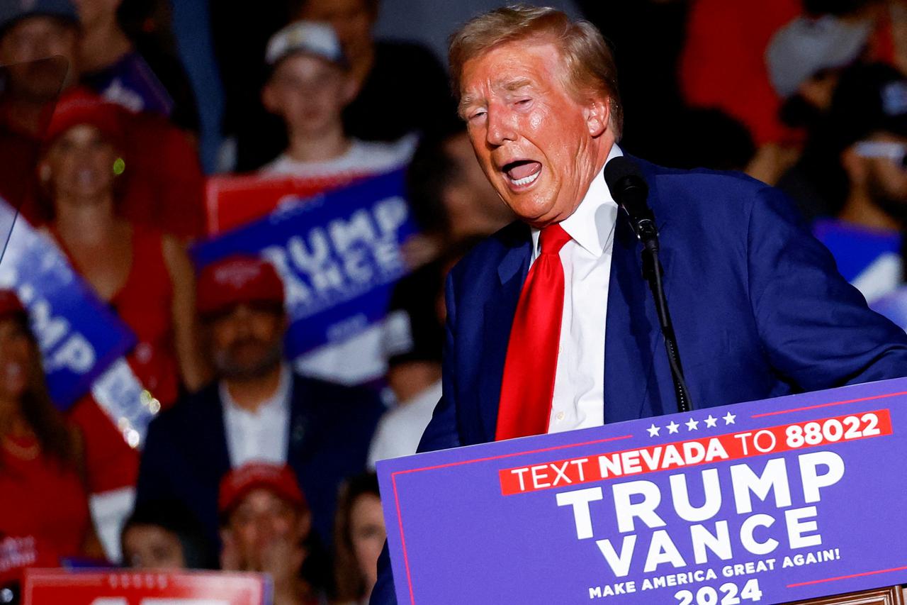 Republican presidential nominee and former U.S. President Donald Trump holds a rally in Las Vegas