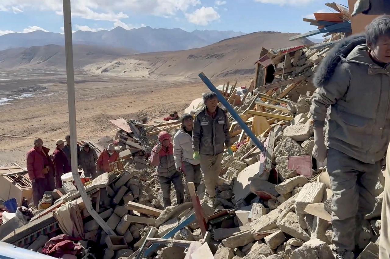 Aftermath of earthquake in Tibet