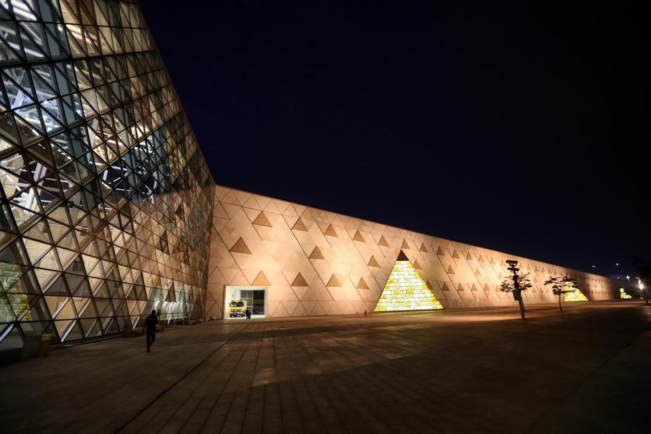 EGYPT-GIZA-GRAND EGYPTIAN MUSEUM-NIGHT VIEW