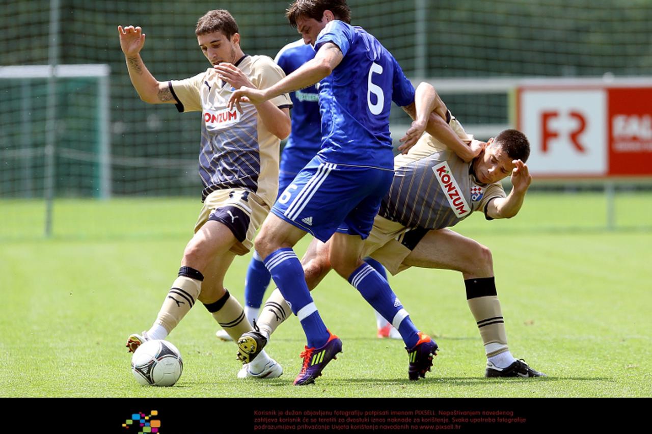 '03.07.2012., Langenfeld, Innsbruck, Austria - Pripremna utakmica GNK Dinamo Zagreb - FC Dinamo Kijev. Sime Vrsaljko, Ante Rukavina.  Photo: Goran Stanzl/PIXSELL'