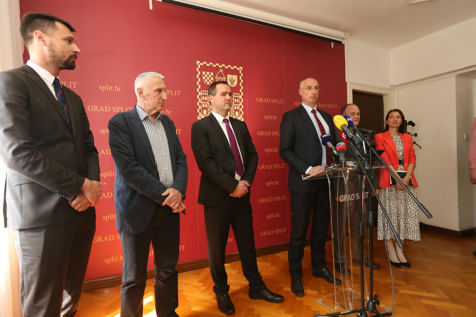 22.03.2023., Split - Ivica Puljak, Dejan Kruzic i Kruno Peronja odrzali su konferenciju za novinare o Spaladium Areni.  Photo: Ivana Ivanovic/PIXSELL