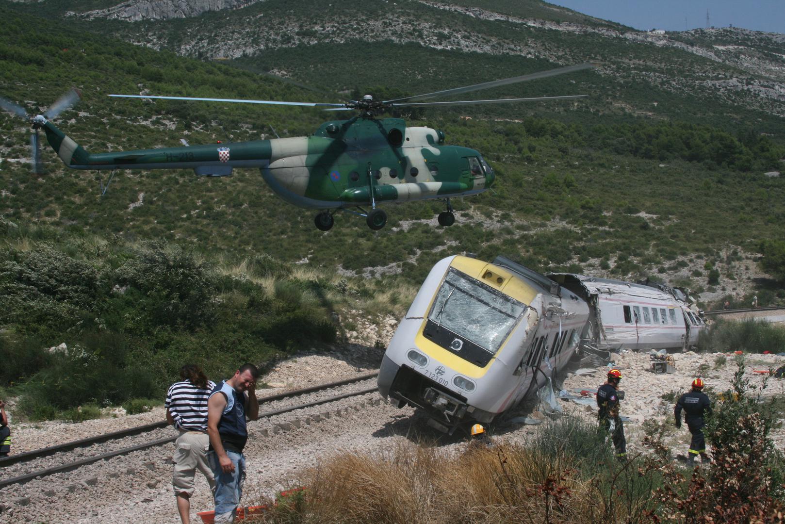 24.07.2009.,Split,Hrvatska - Nagibni vlak ispao s tracnica ima i mrtvih u Kastelimar"nPhoto: Ivana Ivanovic/PIXSELL