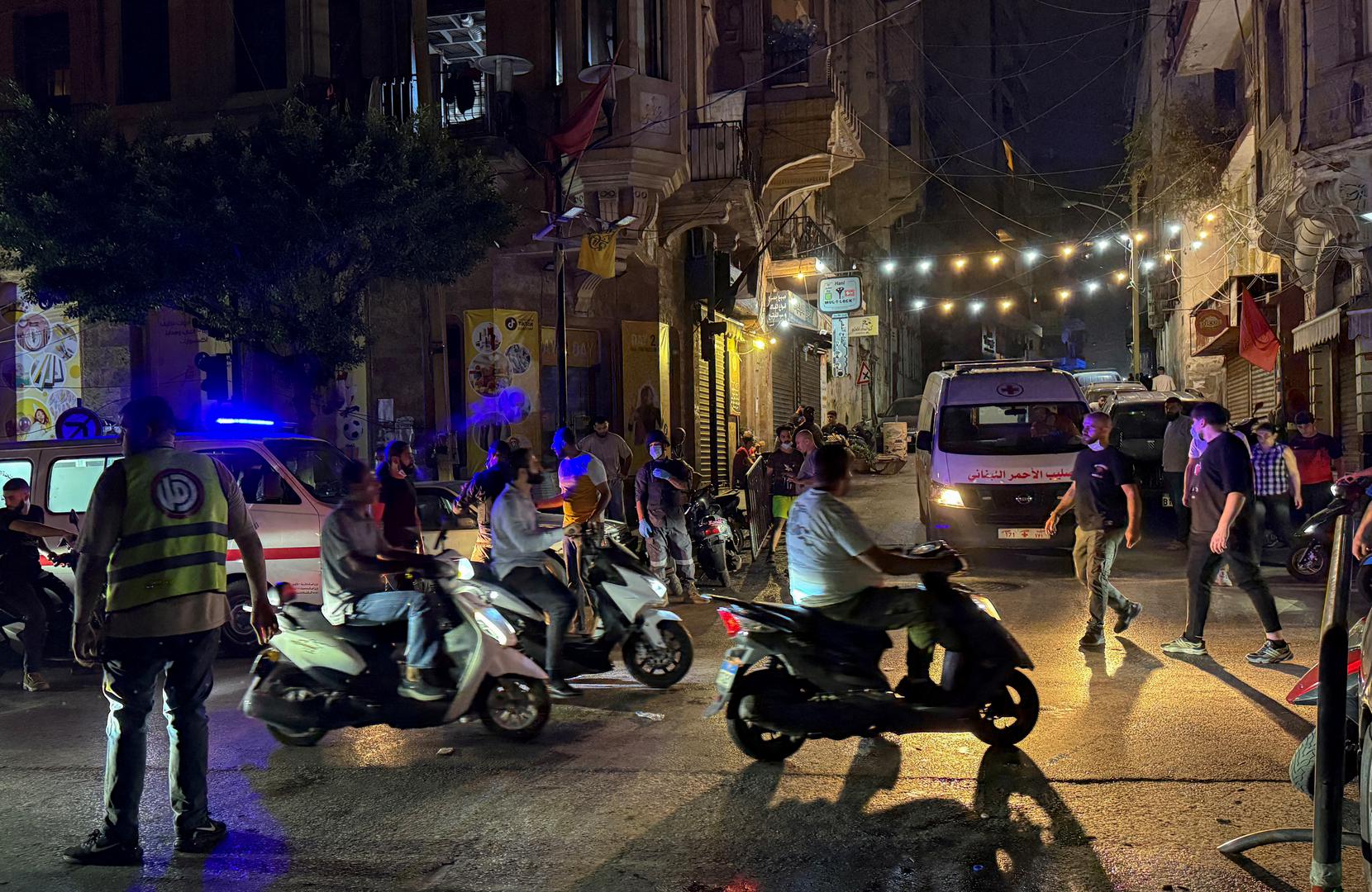 An ambulance vehicle is parked near the site of an Israeli strike, amid the ongoing hostilities between Hezbollah and Israeli forces, in Beirut, Lebanon, October 10, 2024. REUTERS/Emilie Madi Photo: EMILIE MADI/REUTERS