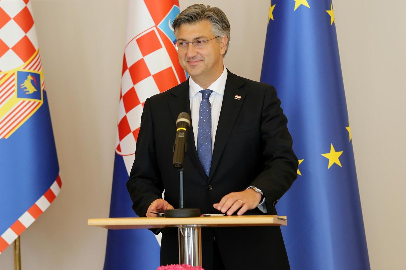 16.07.2020.,Zagreb - Konferencija za medije nakon sto je Andrej Plenkovic predao 76 potpisa predsjedniku Zoranu Milanovicu kao mandatar nove Vlade. 

Photo: Dalibor Urukalovic/PIXSELL